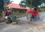 TMMD Kodim 0315/Tanjungpinang Bangun Sekatan Aliran Air