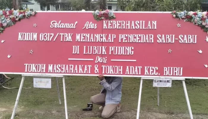 Masyarakat Kirim Papan Bunga Dukungan Keberhasilan Kodim 0317 TBK Berantas Narkoba